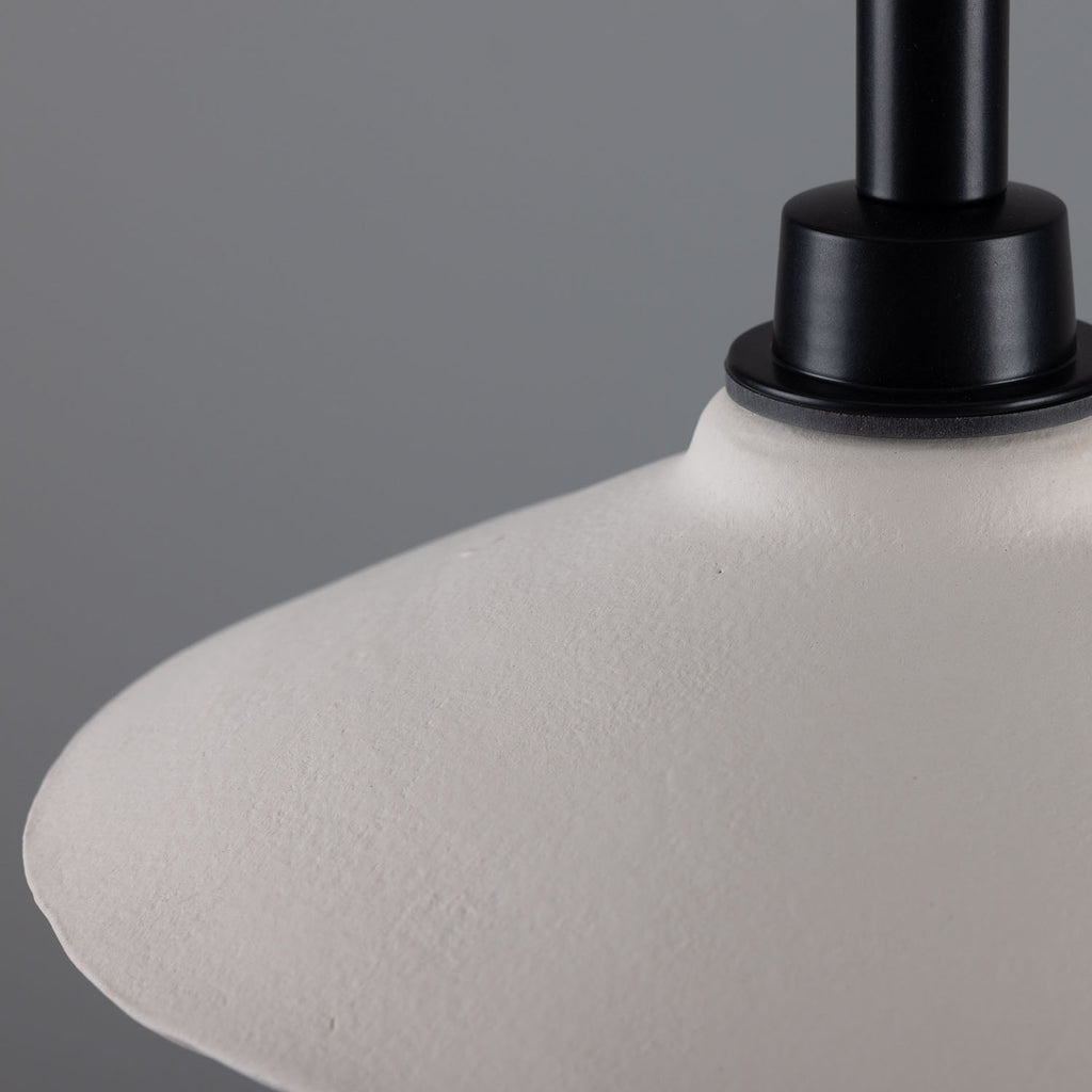 Pyrus Organic Ceramic Bathroom Pendant Light 28cm, Matte White Striped IP44