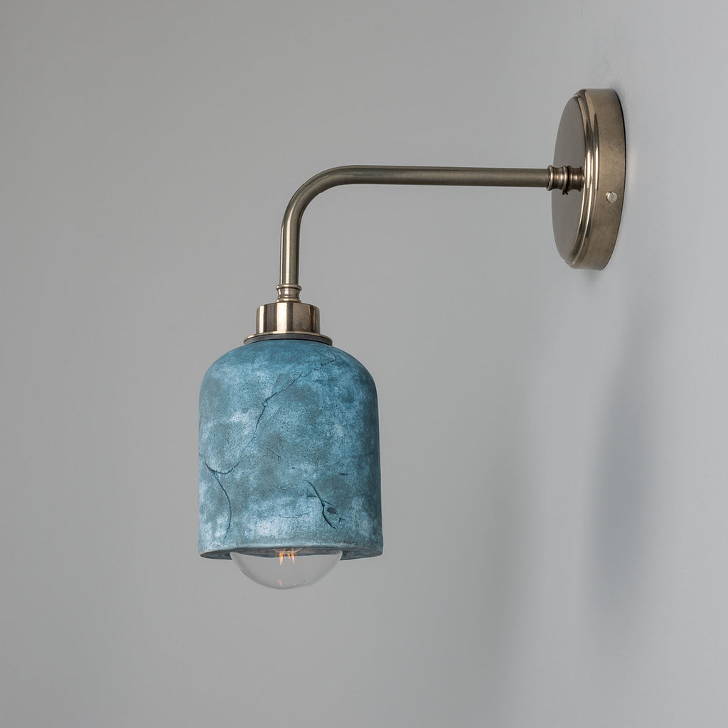Osier Organic Ceramic Bathroom Wall Light, Blue Earth IP44