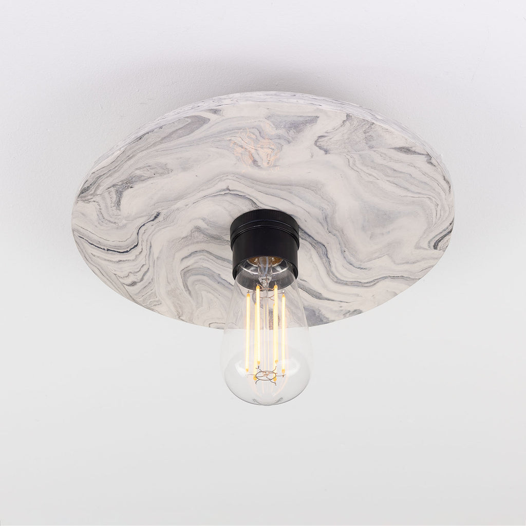 Bog Oak Marbled Ceramic Disc Ceiling Light