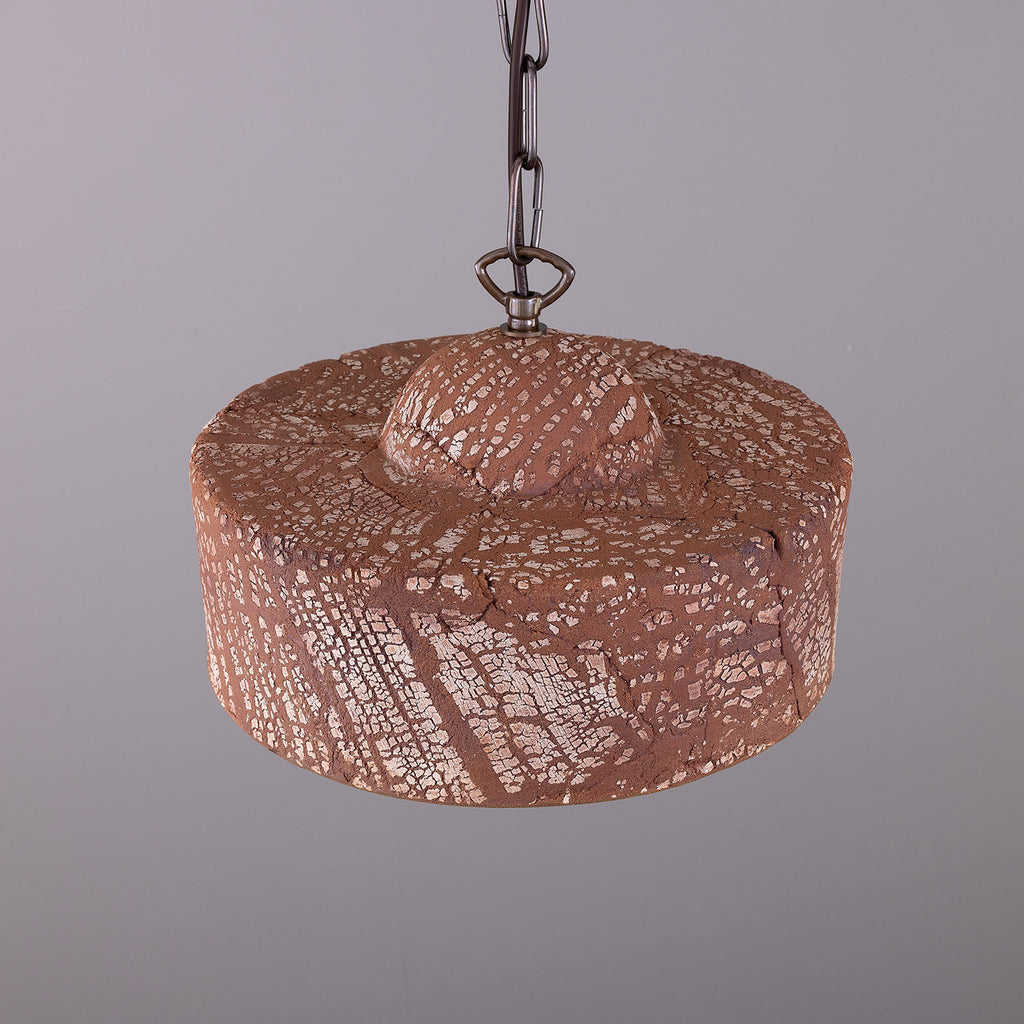 Seville Ceramic Mid-Century Modern Pendant Light, Red Iron