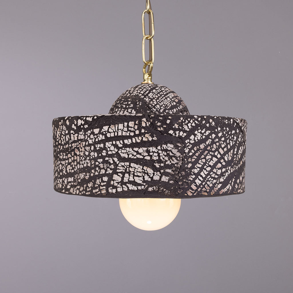Seville Ceramic Mid-Century Modern Pendant Light, Black Clay