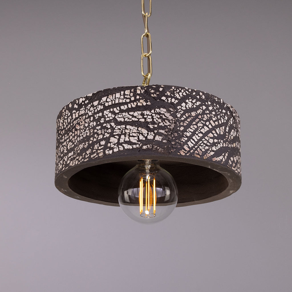 Seville Ceramic Mid-Century Modern Pendant Light, Black Clay