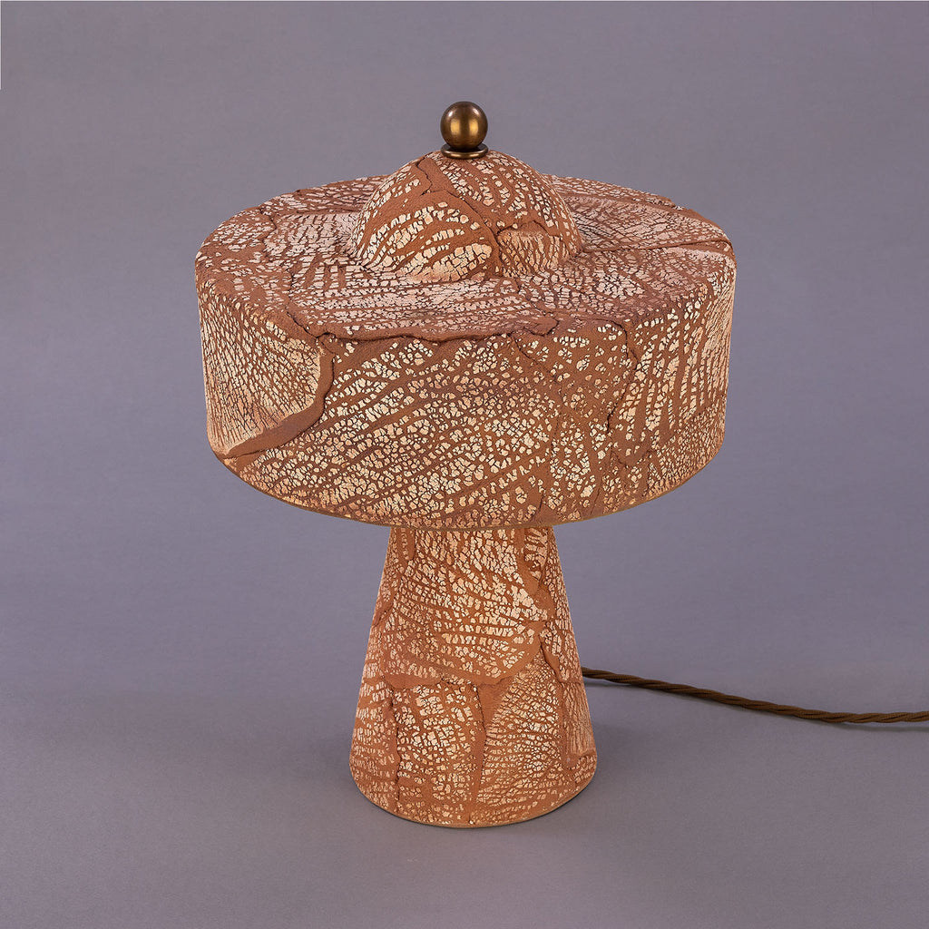 Seville Ceramic Mid-Century Modern Table Lamp, Red Iron