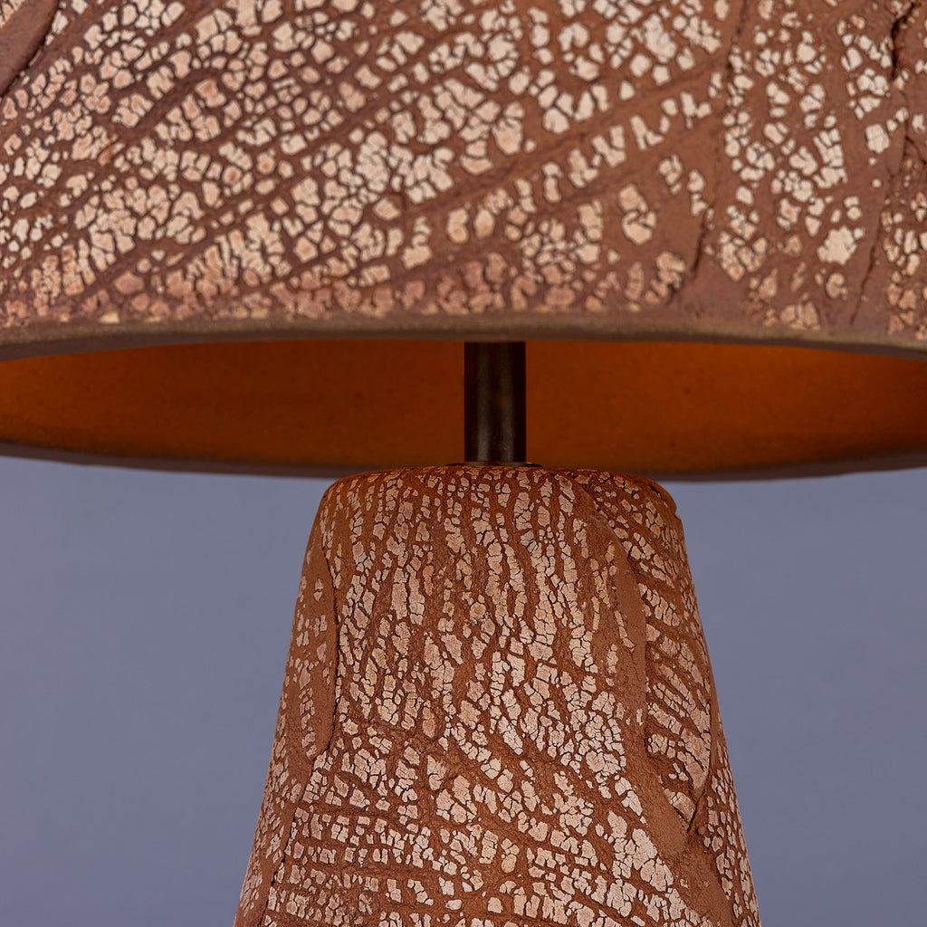 Seville Ceramic Mid-Century Modern Table Lamp, Red Iron
