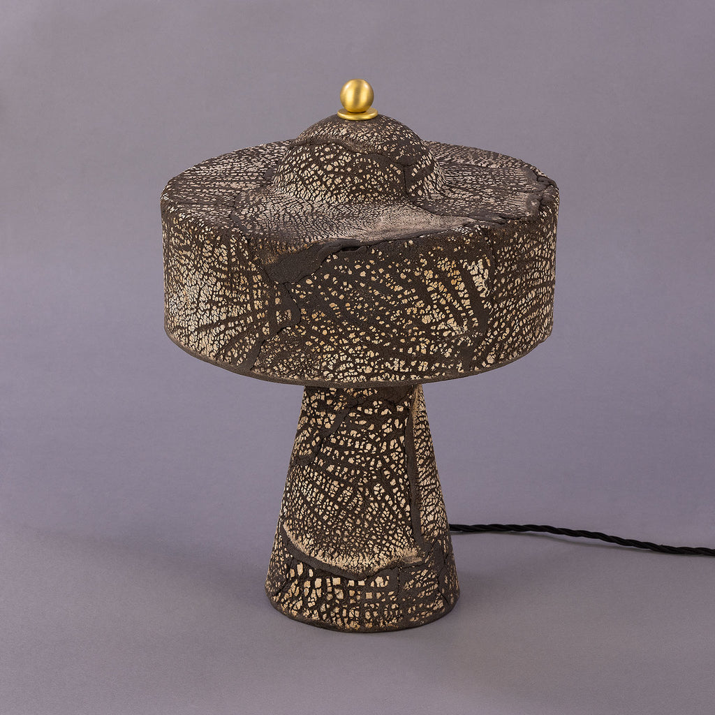 Seville Ceramic Mid-Century Modern Table Lamp, Black Clay