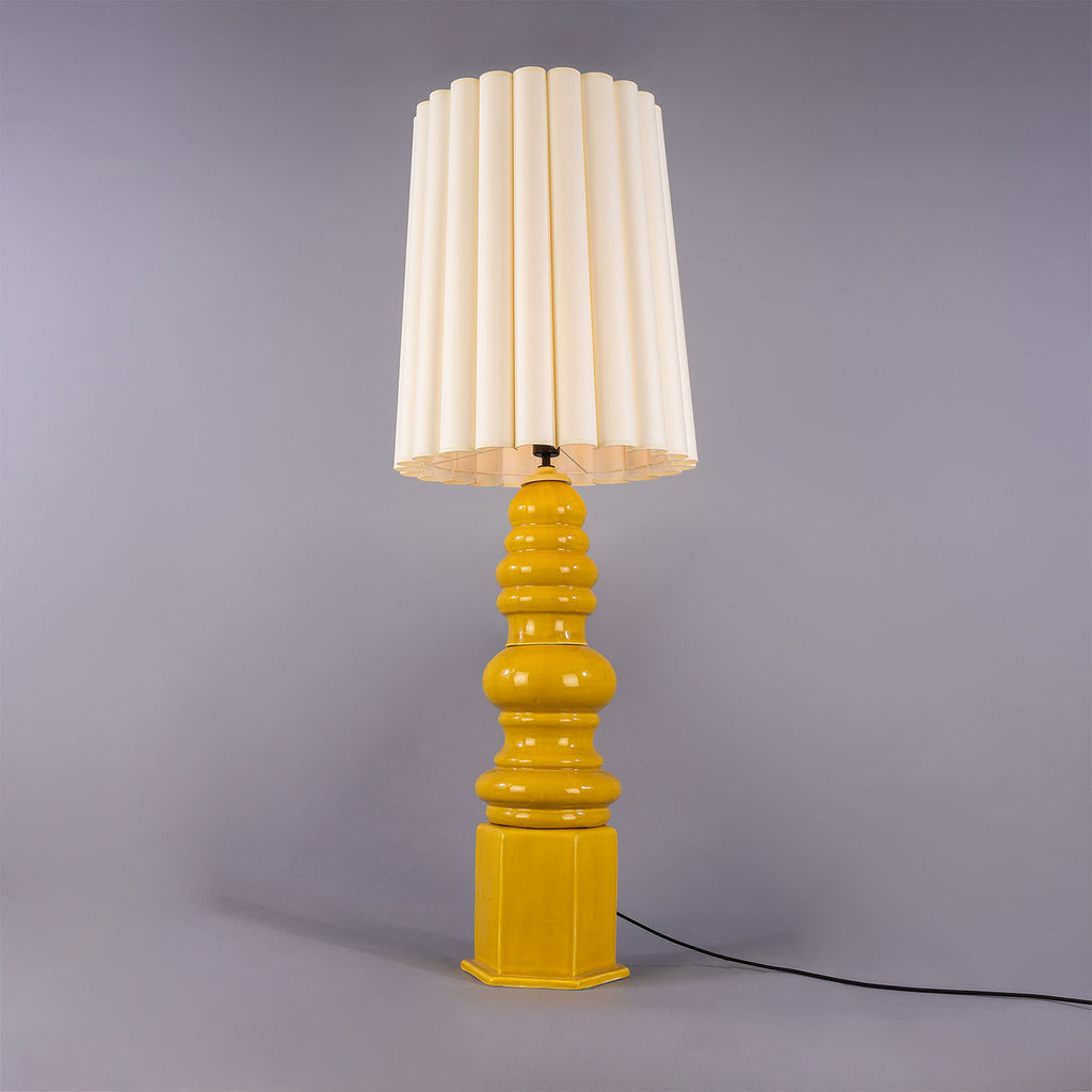 Safi Large Ceramic Table Lamp with Fabric Shade 138cm IP20