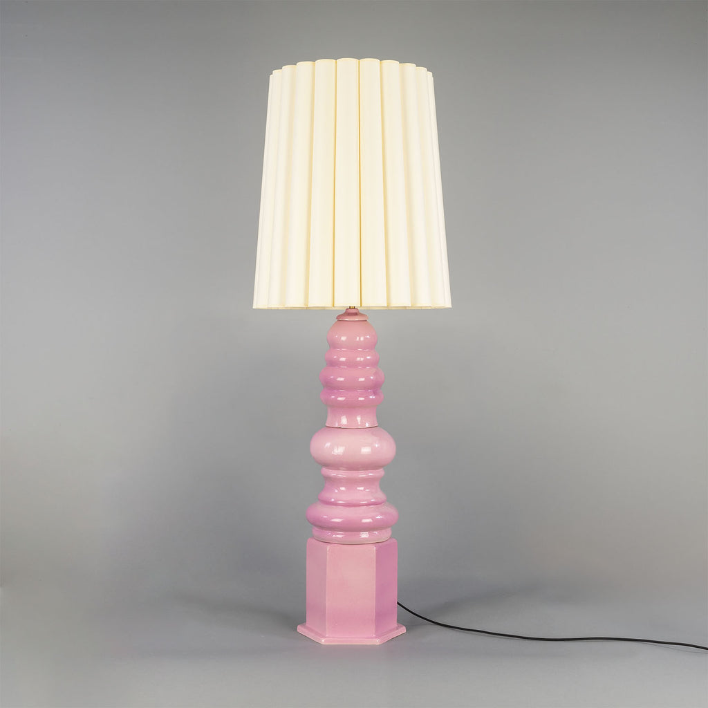 Safi Large Ceramic Table Lamp with Fabric Shade 138cm IP20