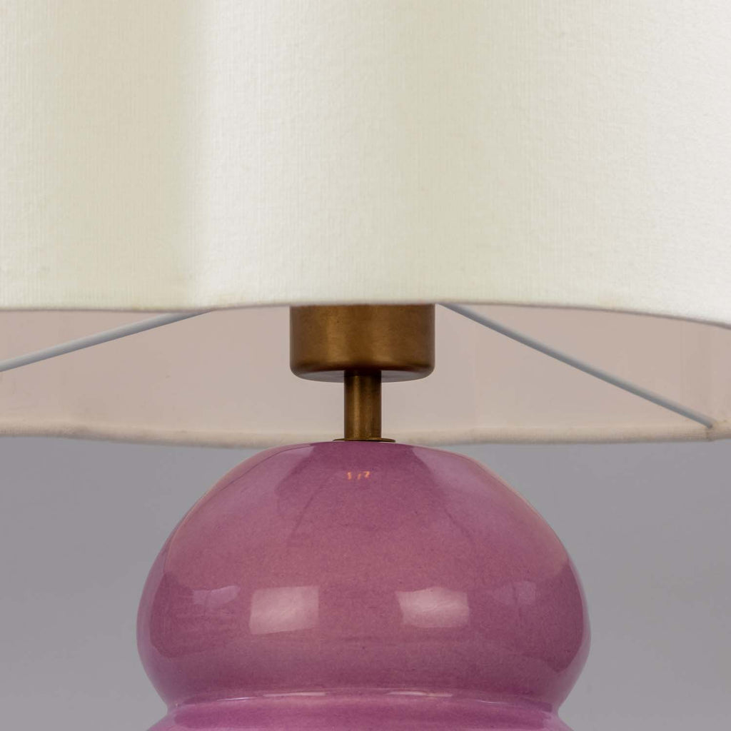 Safi Small Carnation Pink Ceramic Table Lamp with Fabric Shade 75cm IP20