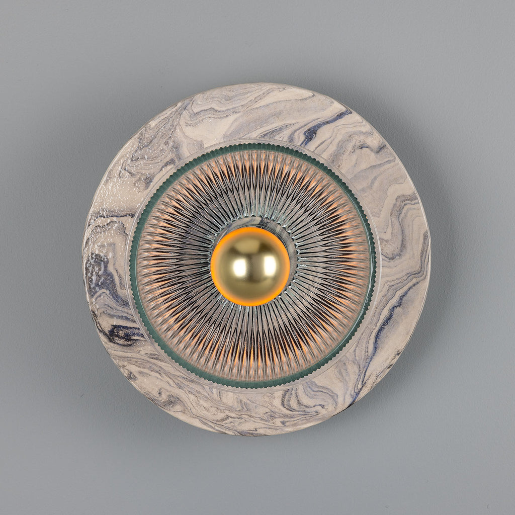 Soraya Glass and Marbled Ceramic Disc Wall Light