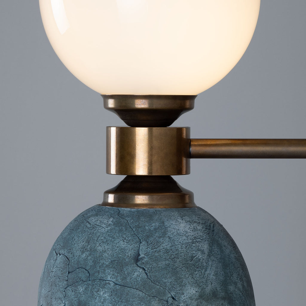 Kobe Ceramic and Glass Globe Wall Light, Blue Earth