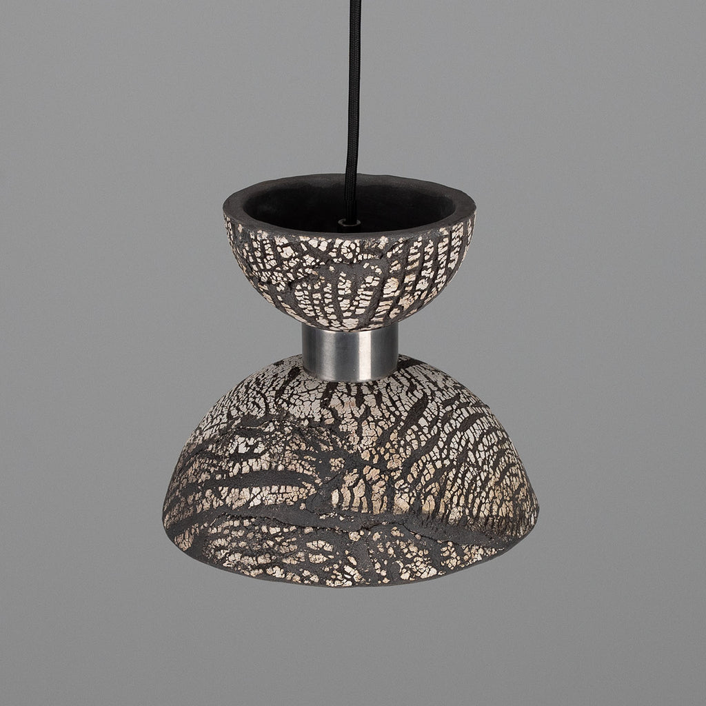 Nakaii Organic Ceramic Pendant Light 20cm, Black Clay