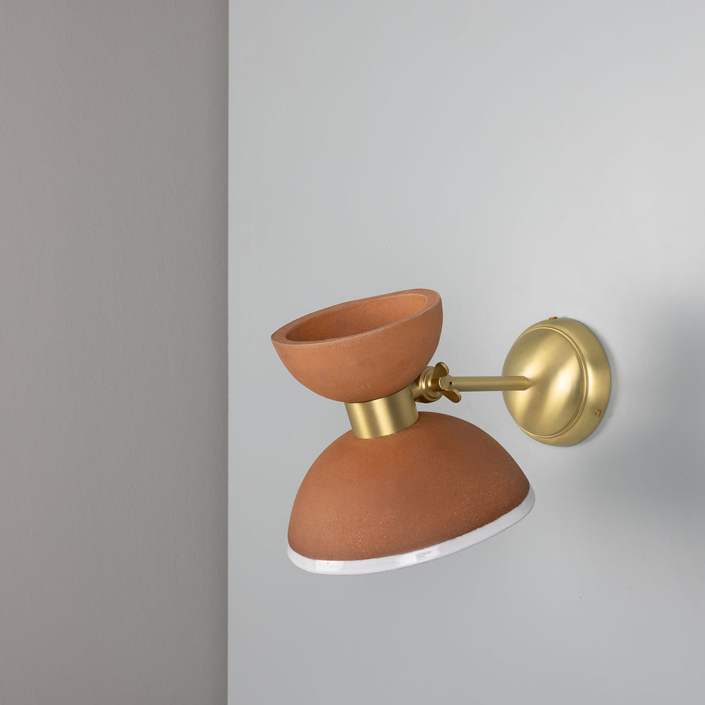 Nakaii Organic Ceramic Wall Light, Terracotta & White