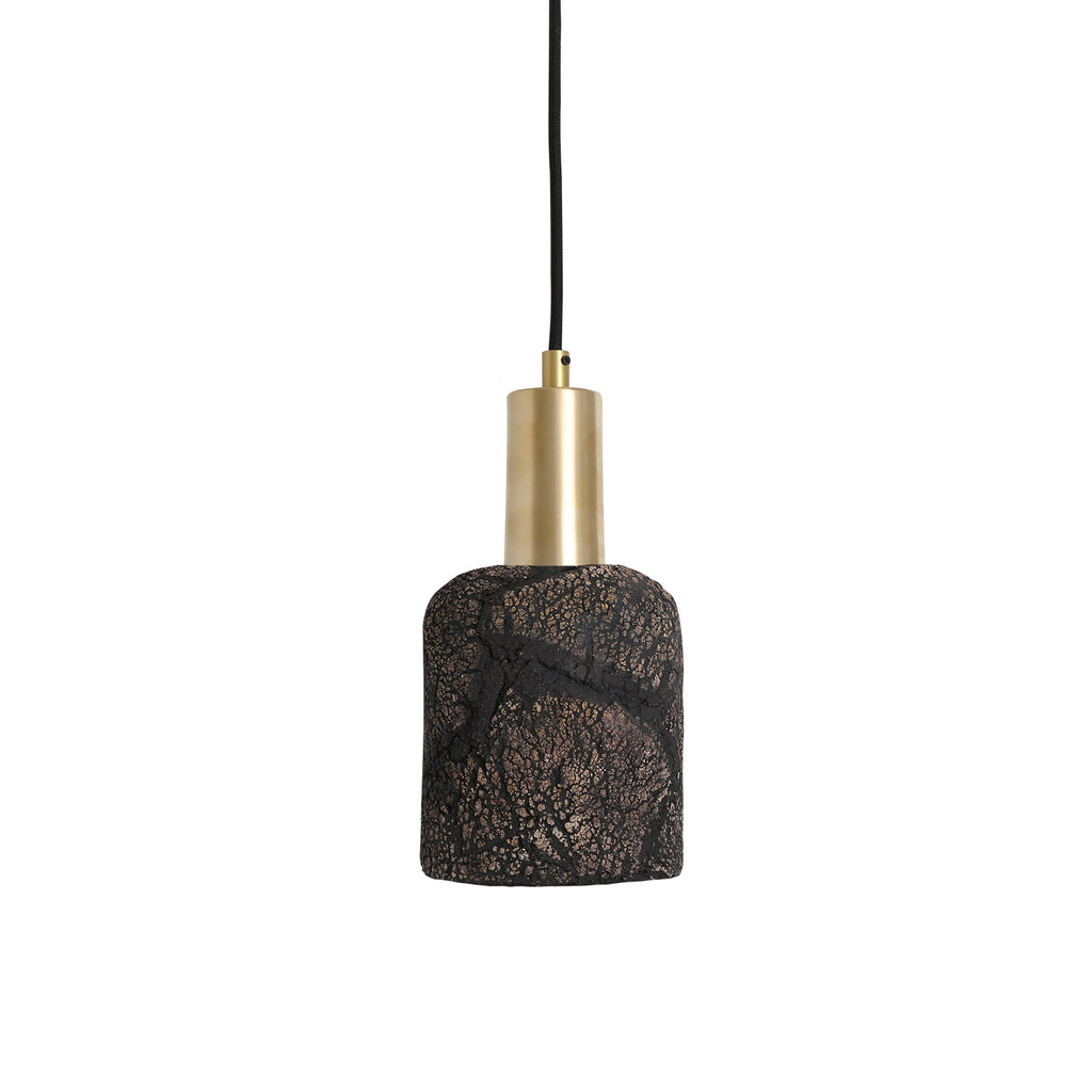Osier Organic Ceramic Pendant Light 11.5cm, Black Clay