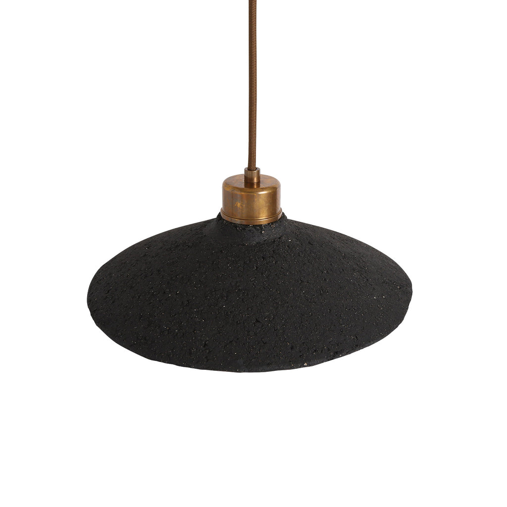 Pyrus Organic Ceramic Pendant Light 28cm, Black Clay
