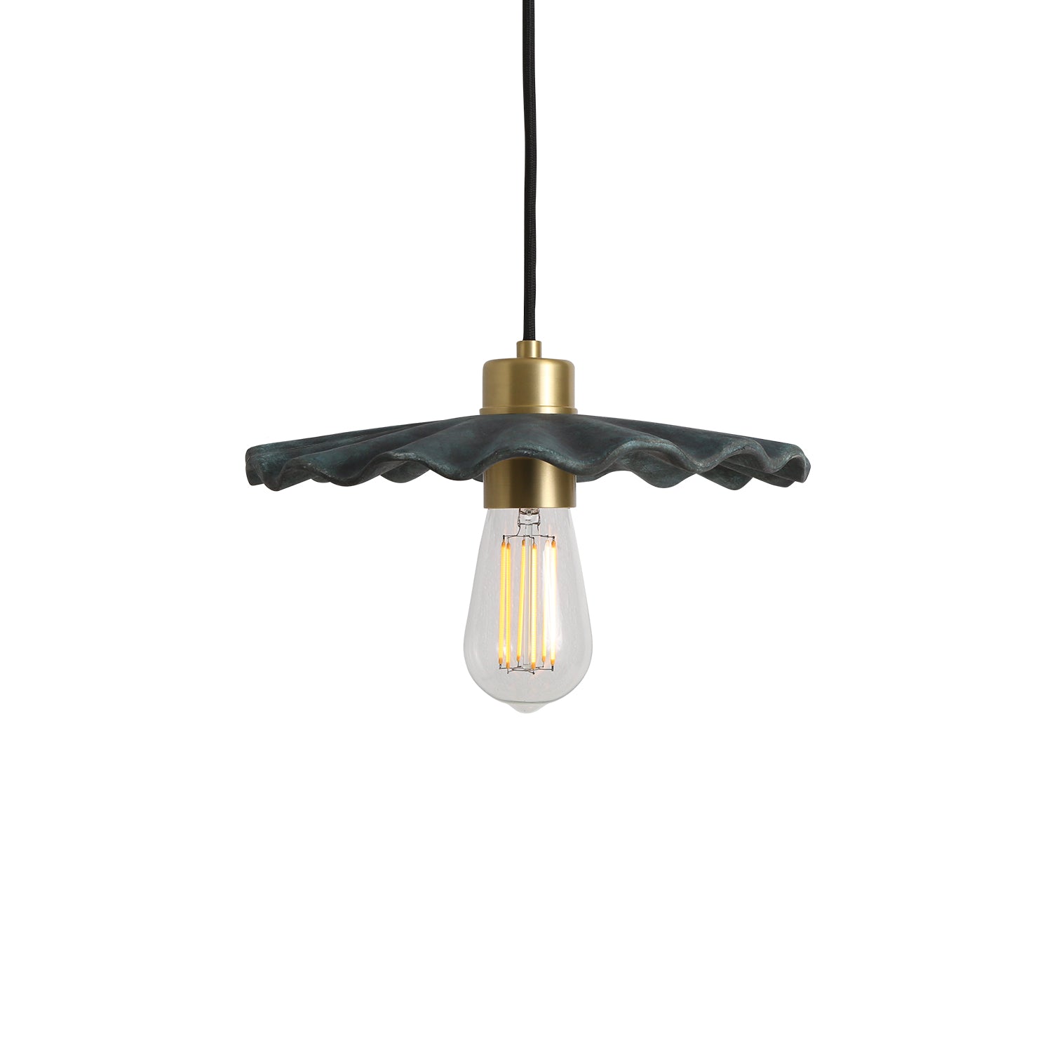 Kapok Organic Ceramic Pendant Light 27cm, Blue Earth | Mullan Ceramics