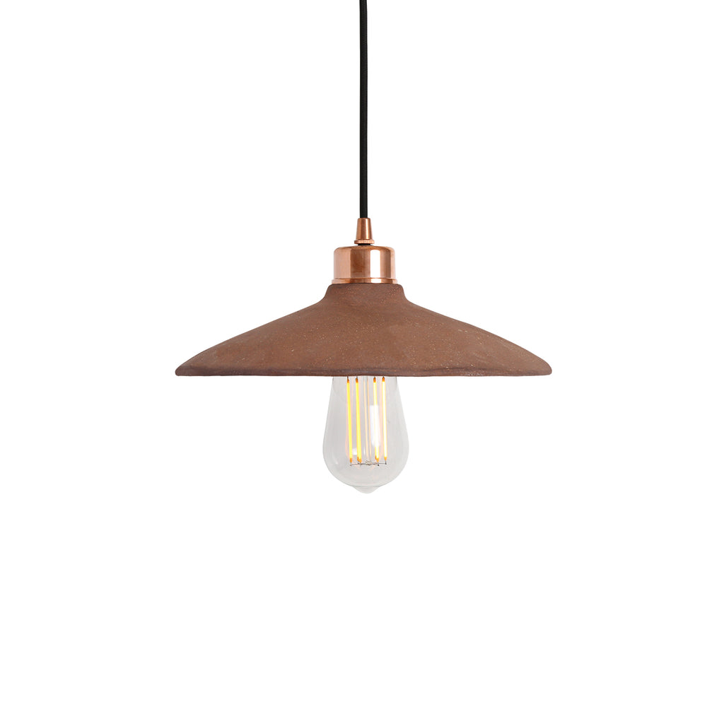 Pyrus Organic Ceramic Pendant Light 28cm, Red Iron