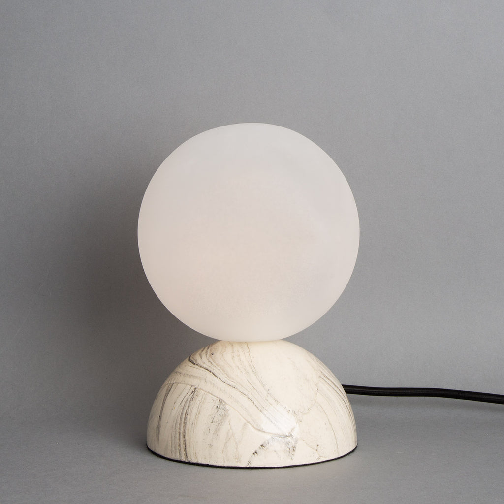 Ovata Marbled Ceramic Glass Ball Table Lamp